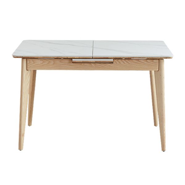 Rectangle Extendable Stone Dining Site Table Traditional Luxury Dinette Table with 4-foot