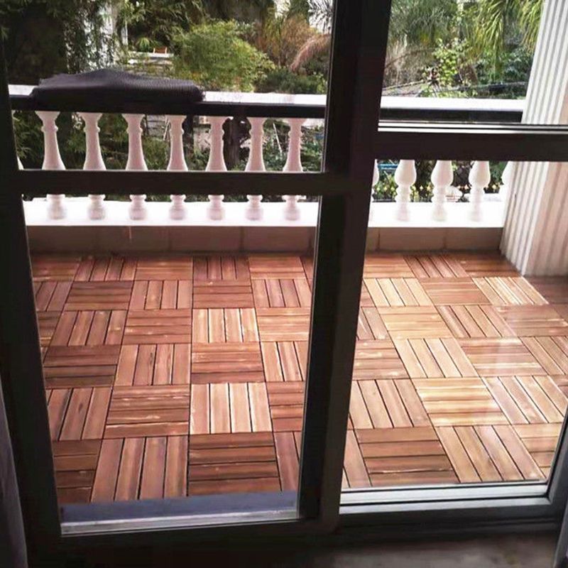 Outdoor Deck Plank Wooden Square Stripe Composite Floor Patio