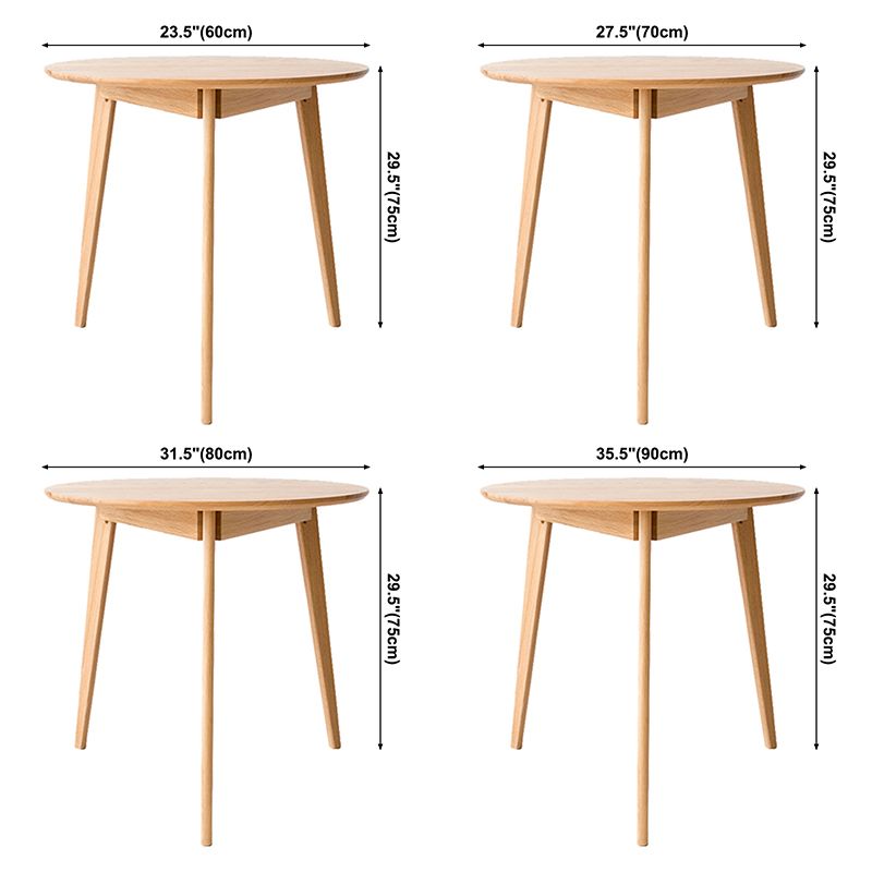 Tripod Base Dining Site Table Table de cuve contemporaine avec bois massif
