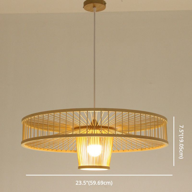 Tambour suspendu pendant luminaire chinois en bambou pendentif luminaires pour le salon