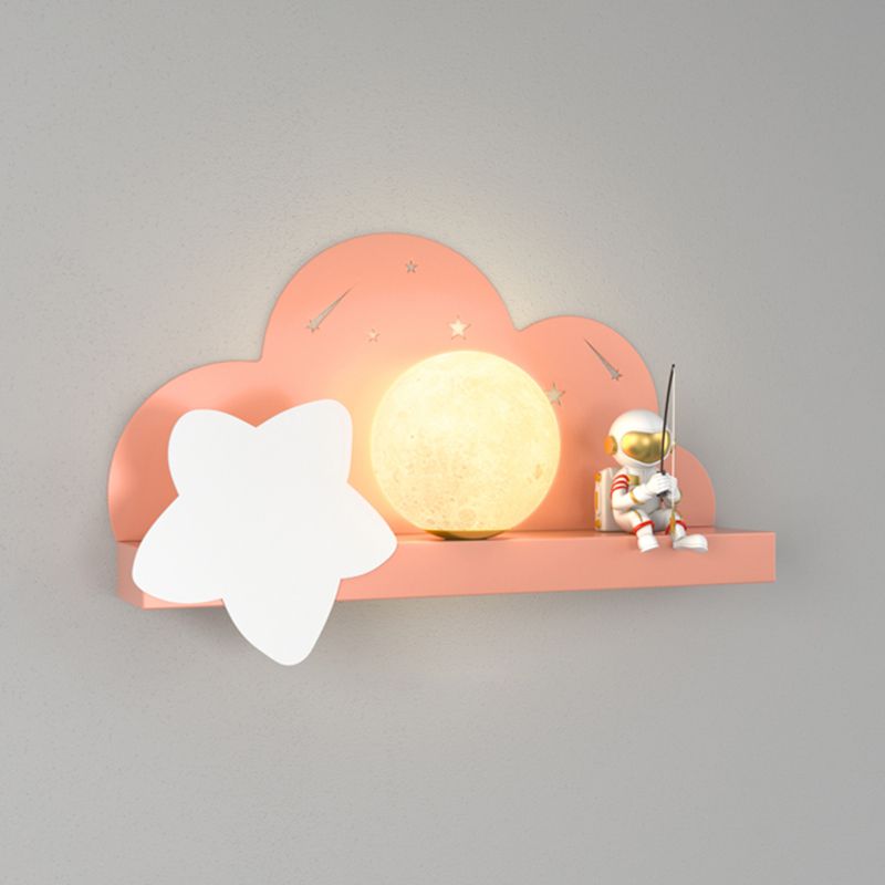 Modern Style Spherical Shape Wall Sconce Metal 1 Light Wall Lighting for Bedroom