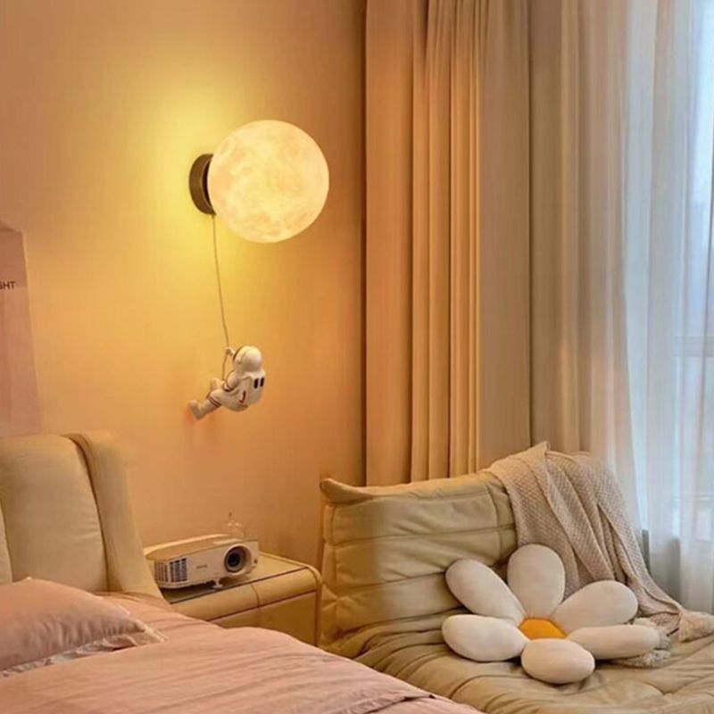 Cartoon Style Wall Light Ball Shape Wall Lamp for Children's Room (Included Doll)