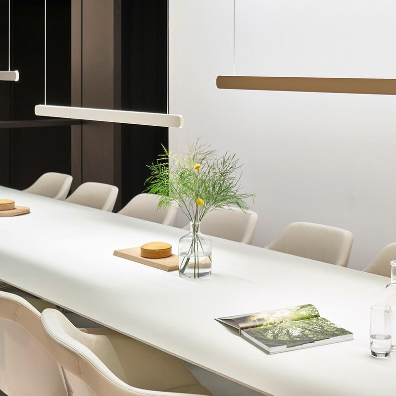 Metal Ceiling Pendant Light Modern Linear Shape Island Lighting Ideas for Kitchen