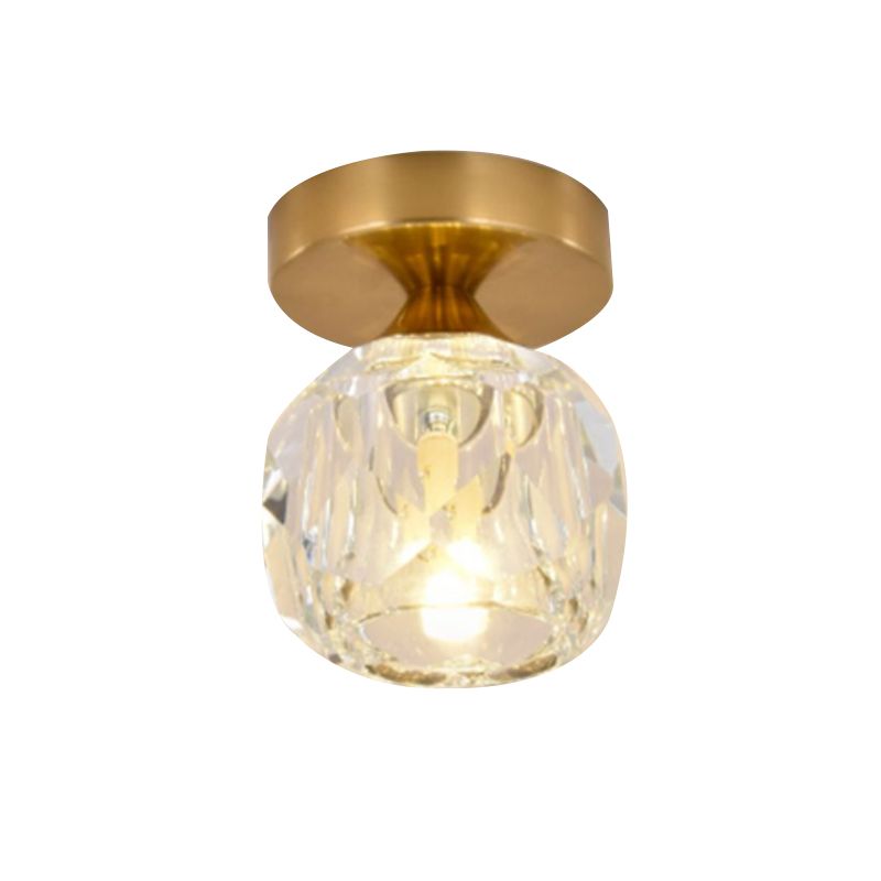 Modern Ceiling Lamp Geometric Flush Mount Light Fixture with Glass Shade for Bedroom