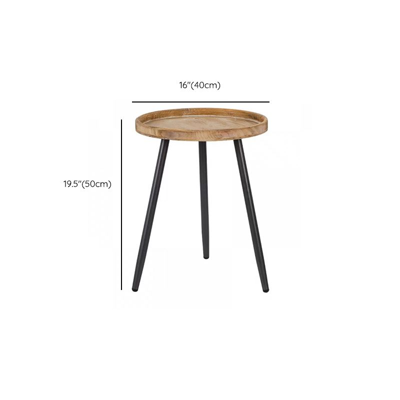 Scandinavian Solid Wood Cocktail Coffee Metal Round Coffee Table