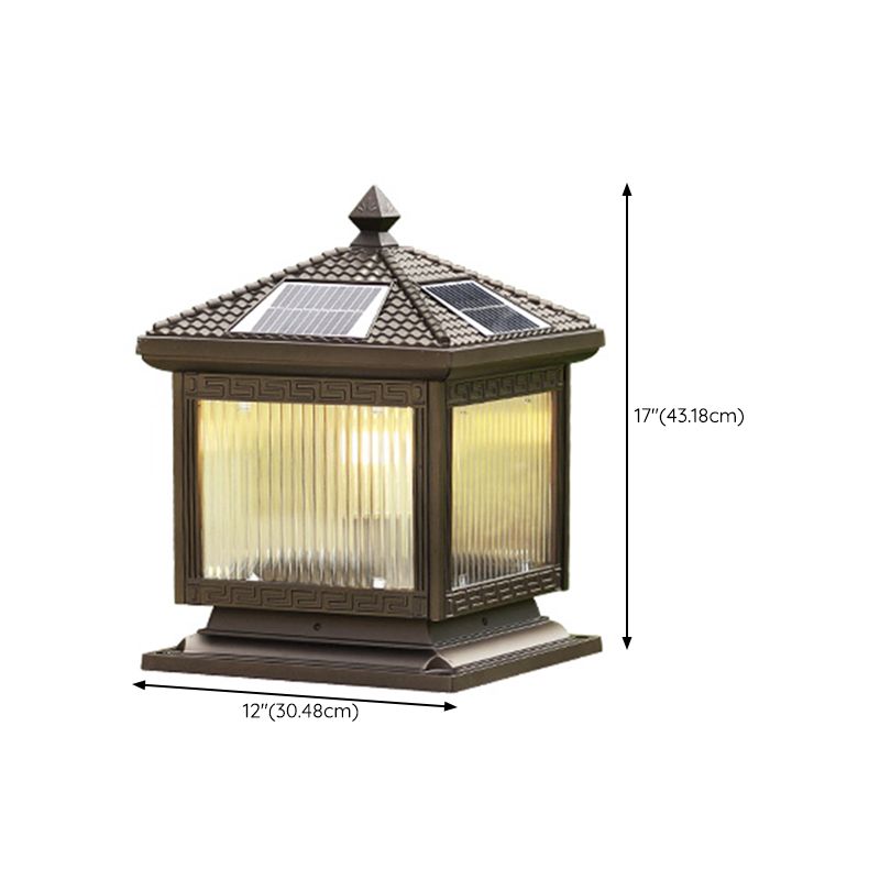 Contemporary Pillar Light Household LED Solar Lighting Fixture for Garden