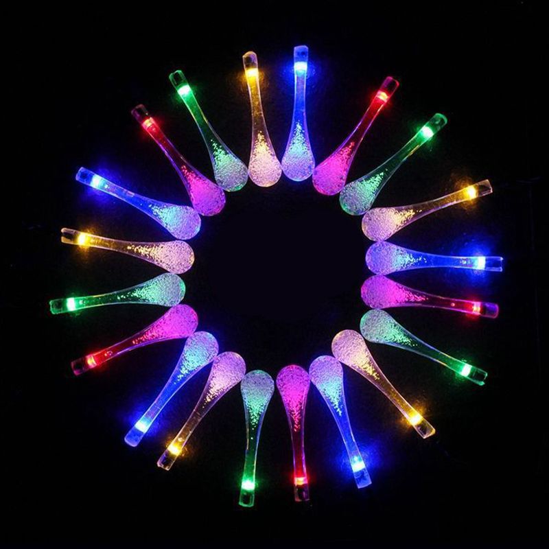 Solar Power LED Decorative Lamp in Modern Creative Style Plastic Teardrop String Lights