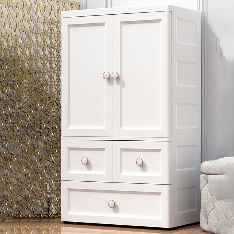 Plastic Matte Finish Storage Cabinet for Bedroom Contemporary Cabinet with Hinged Door