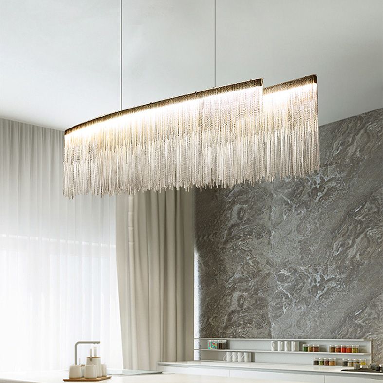 Metal Chains Design Chandelier Light Modern Style Simplicity Lighting Pendant for Living Room