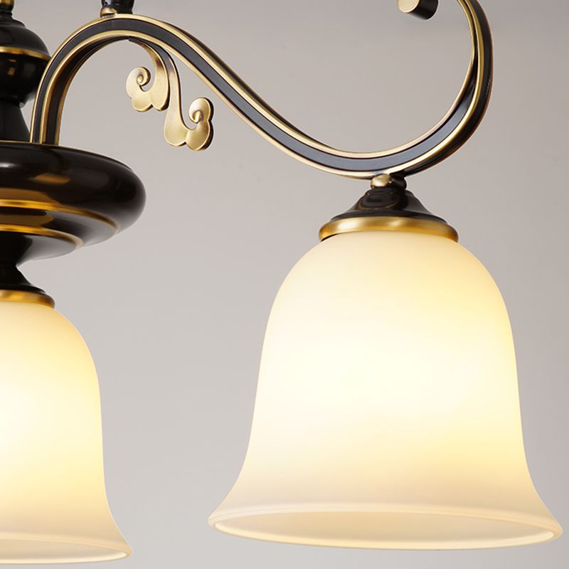 Industrial Pendant Lighting Bell Shape Glass 3 Light Island Ceiling Light