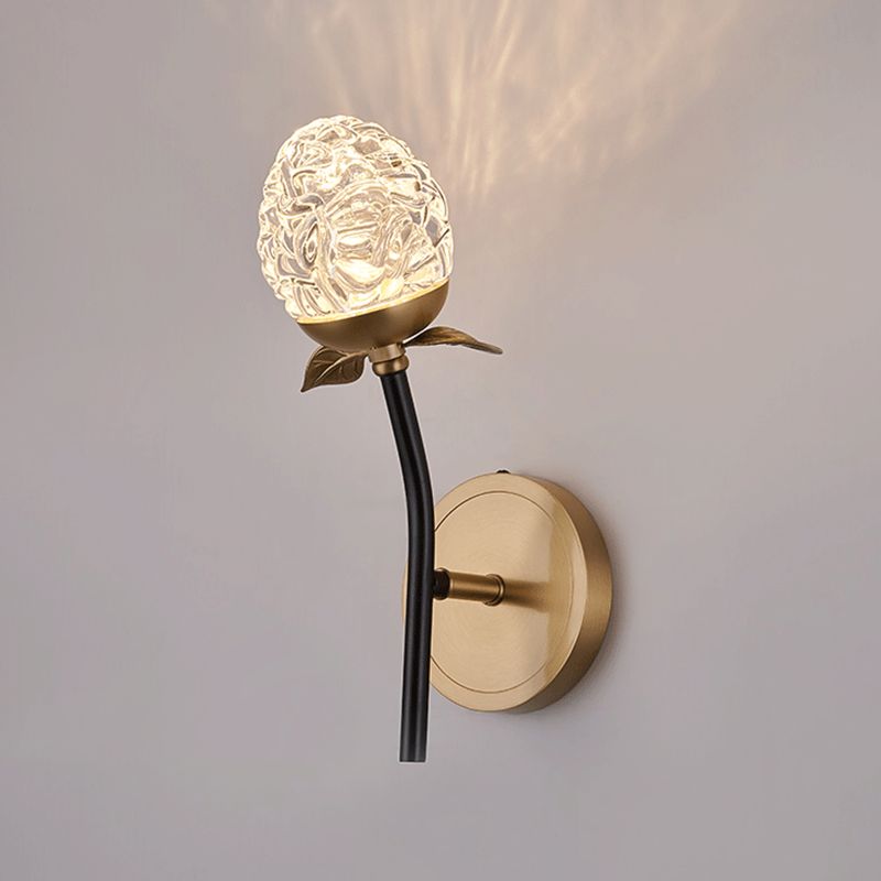 1 Light Wall Mount Light Fixture Modern Wall Mounted Lighting in Gold