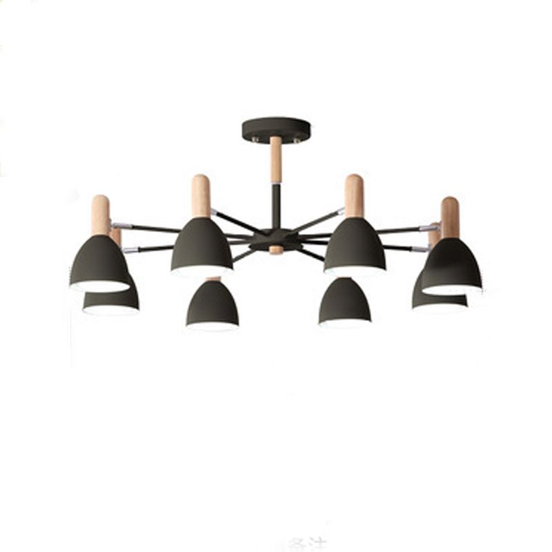 Multi -lichten conische hangende verlichtingsarmaturen moderne stijl metalen plafond kroonluchter