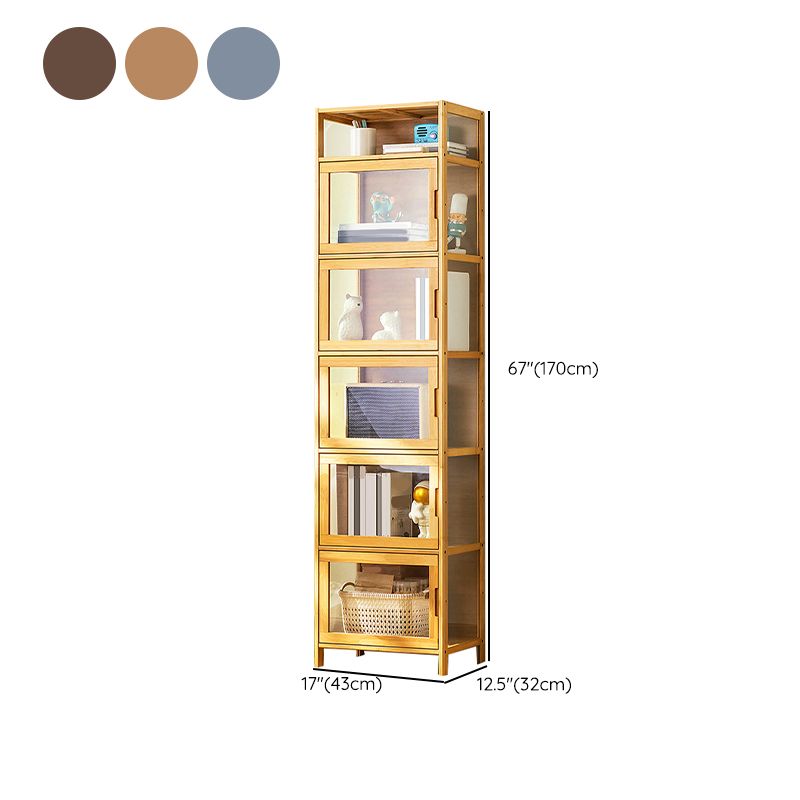 Contemporary Rectangle Accent Cabinet, Brown/Natural/Grey Cabinet with Doors