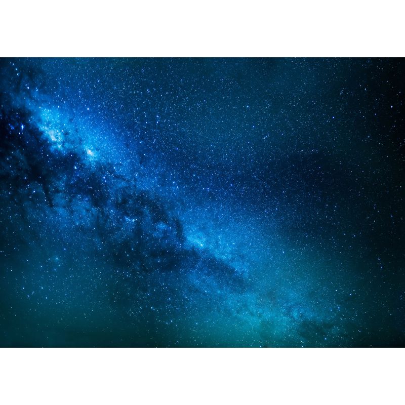 Big Modern Art Wallpaper Mural Blue Distant Parts of Galaxy Wall Covering, Custom Size