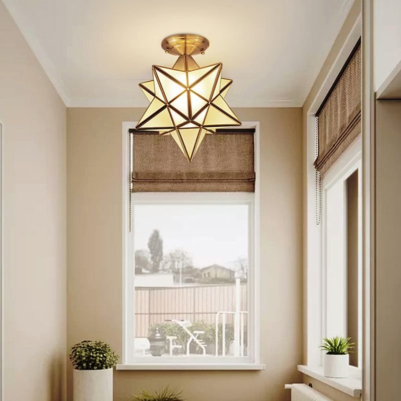 Modern Star Shape Flush Mount Light Fixtures 1 Light Flush Mount Ceiling Light