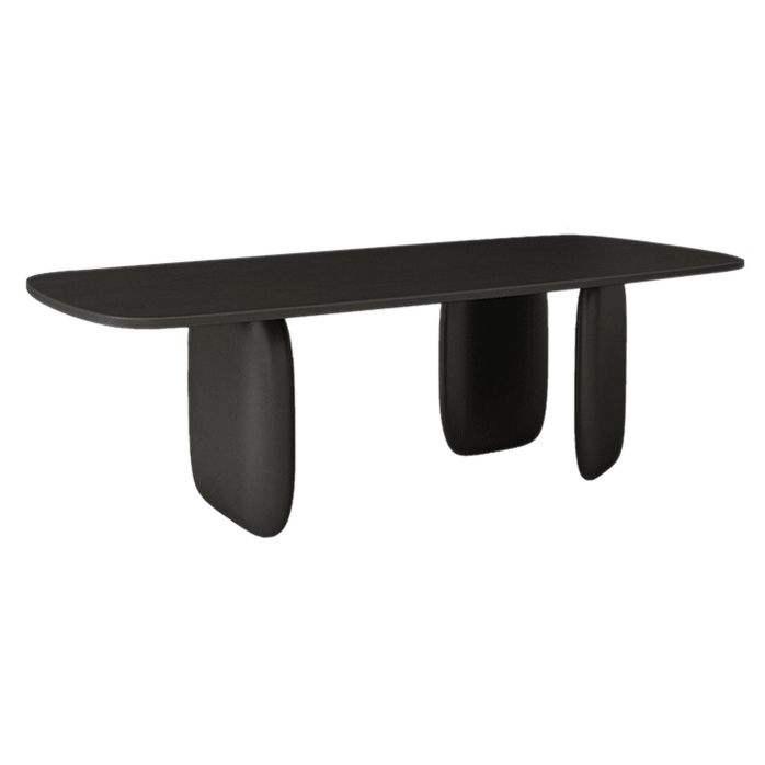 Industrial Solid Wood Dining Table Rectangle Kitchen Table with 3 Legs