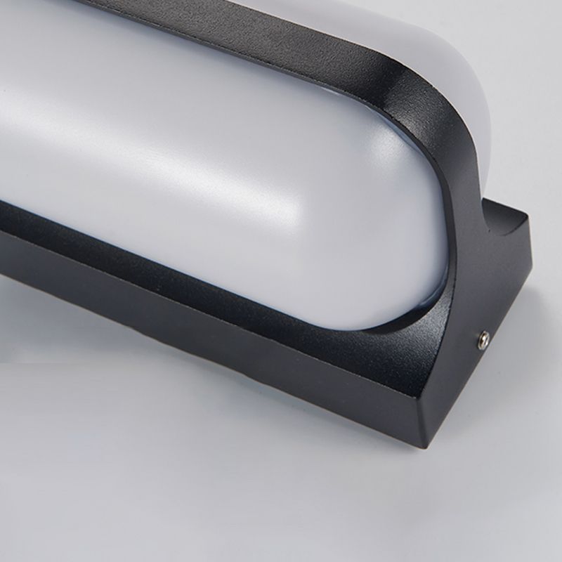 Modern Metal LED Wall Sconce Rectangle Shape Wall Light with Acrylic Shade for Courtyard