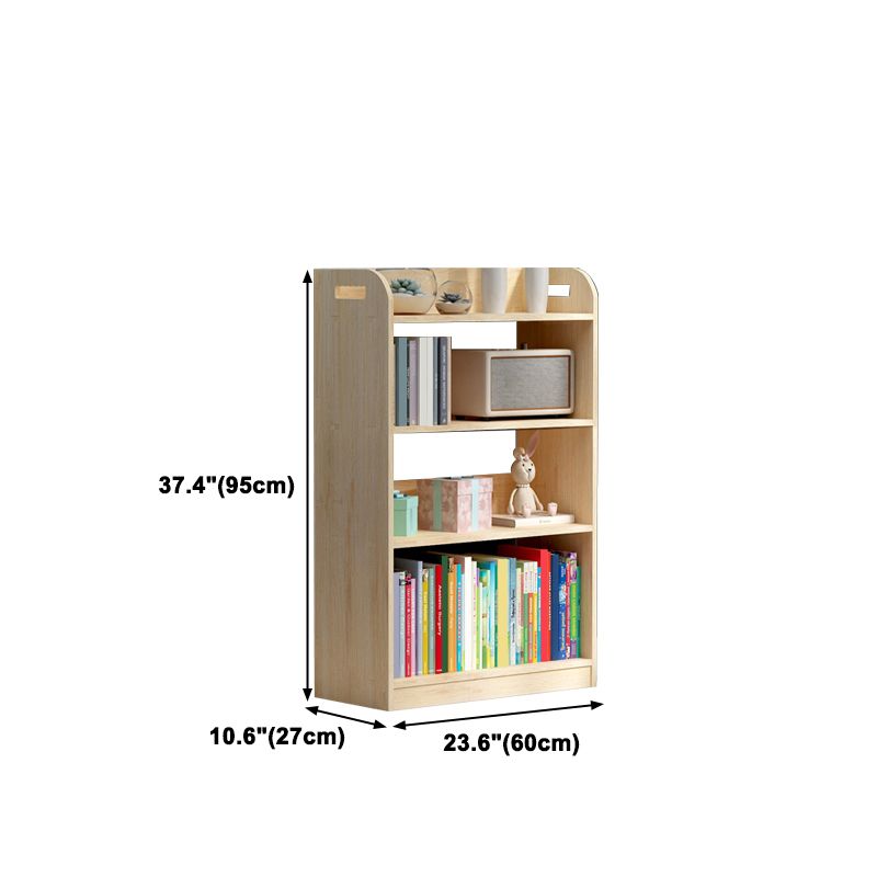 10.6" D Solid Wood Bookshelf Modern Open Storage Bookcase with Multi Shelves