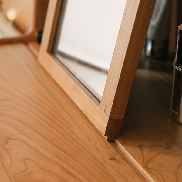 48.03" Height Wood Vanity Makeup Table Vanity Stool with Drawer for Bedroom