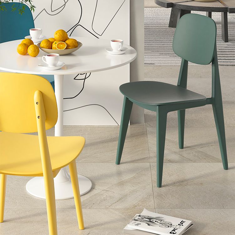 Modern Plastic Chair Open Back Dining Side Furniture in Matte Finish for Kitchen