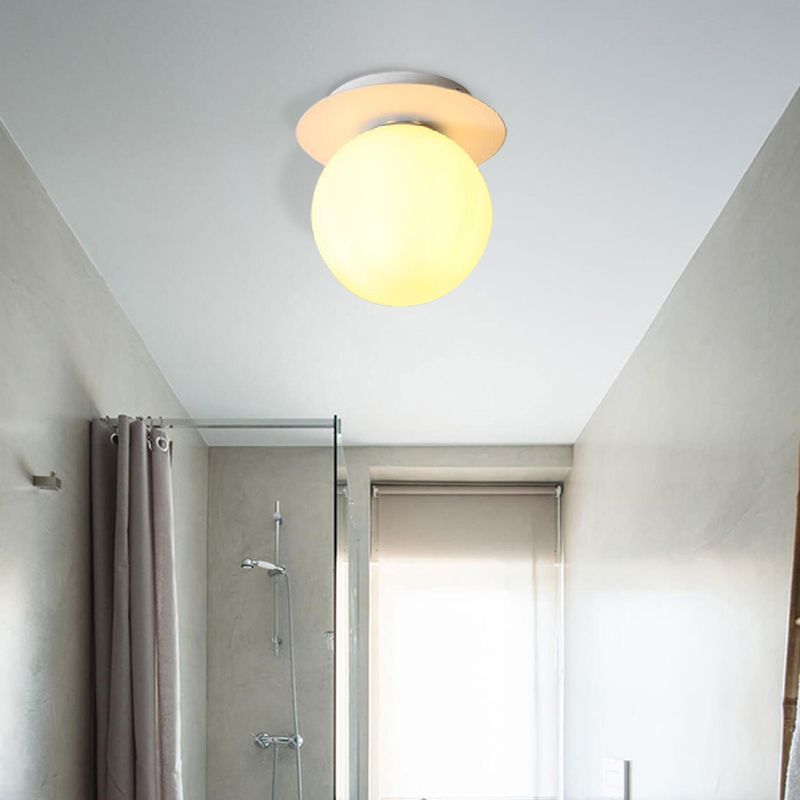 Opal Glass Global Plafonnier encastré moderne à 1 lumière avec auvent gris/blanc/vert/bois