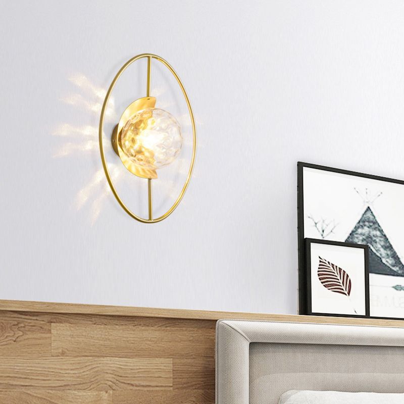 Contemporary Wall Sconce Globe Shade Wall Light Fixture for Bedroom