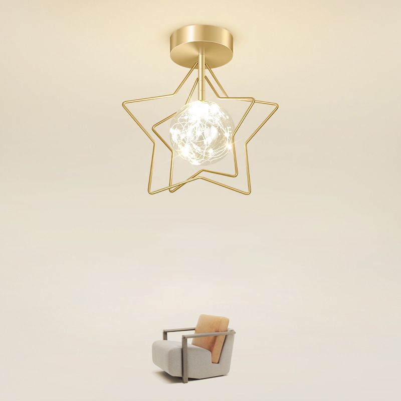 Star Flush Mount Lighting Modernism Metal Ceiling Light for Home