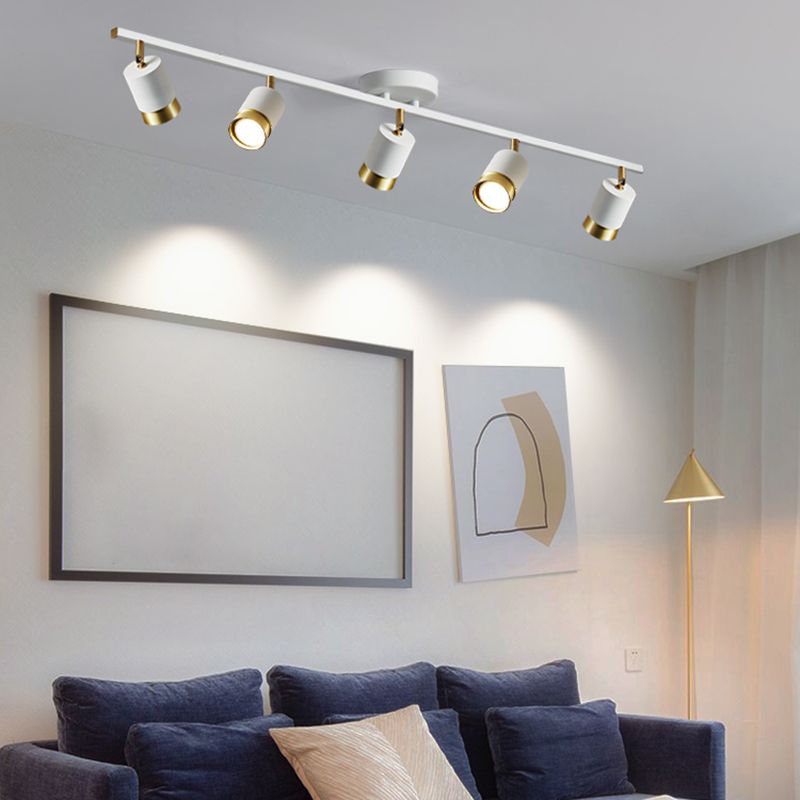 Nordische zylindrische Metallschienenstrahler, halbbündige Deckenschienenbeleuchtung für das Foyer