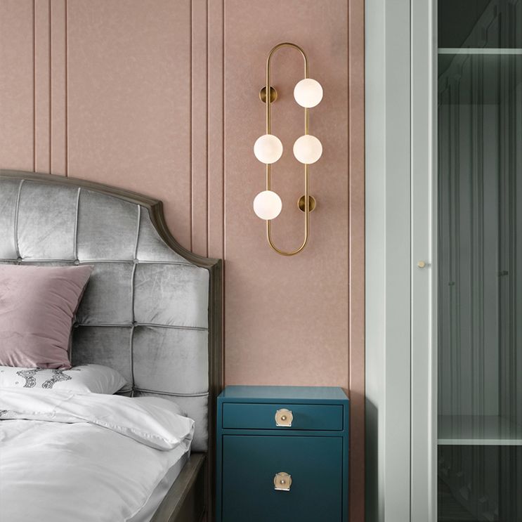 Glass Ball Shaped Wall Mounted Light Fixture Modern-Style White Wall Mounted Lighting