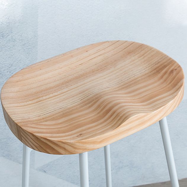 Solid Wood Counter Stool Contemporary Armless Stool for Living Room