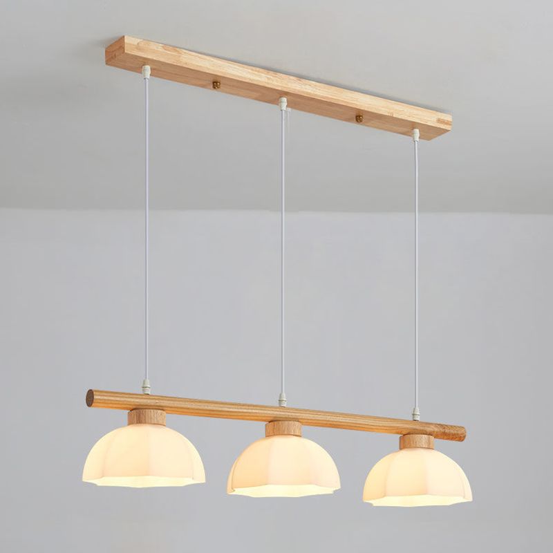 Modernism 3-Light Kitchen Island Lighting Beige Island Pendant Lighting