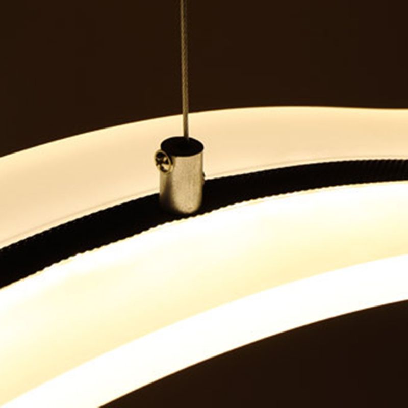 Luce dell'isola a led lineare bianca in stile moderno in ferro battuto a sospensione con ombra acrilica