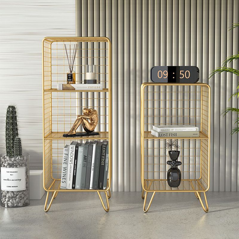 Modern Style Bookshelf Standard Vertical Closed Back Metal Bookcase