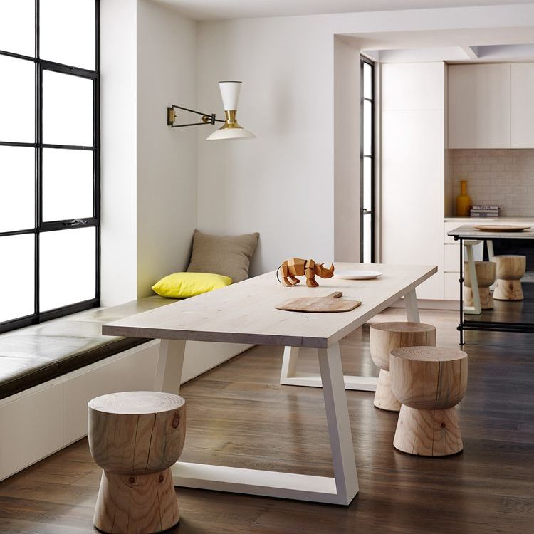 Industriestil Schlittenbasis Möbel Kiefer Massivholz Esstisch für Zuhause