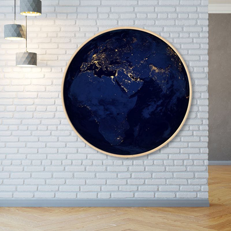 Photographic Earth Surface Wall Art for Kids Bedroom, Dark Color, Multiple Sizes