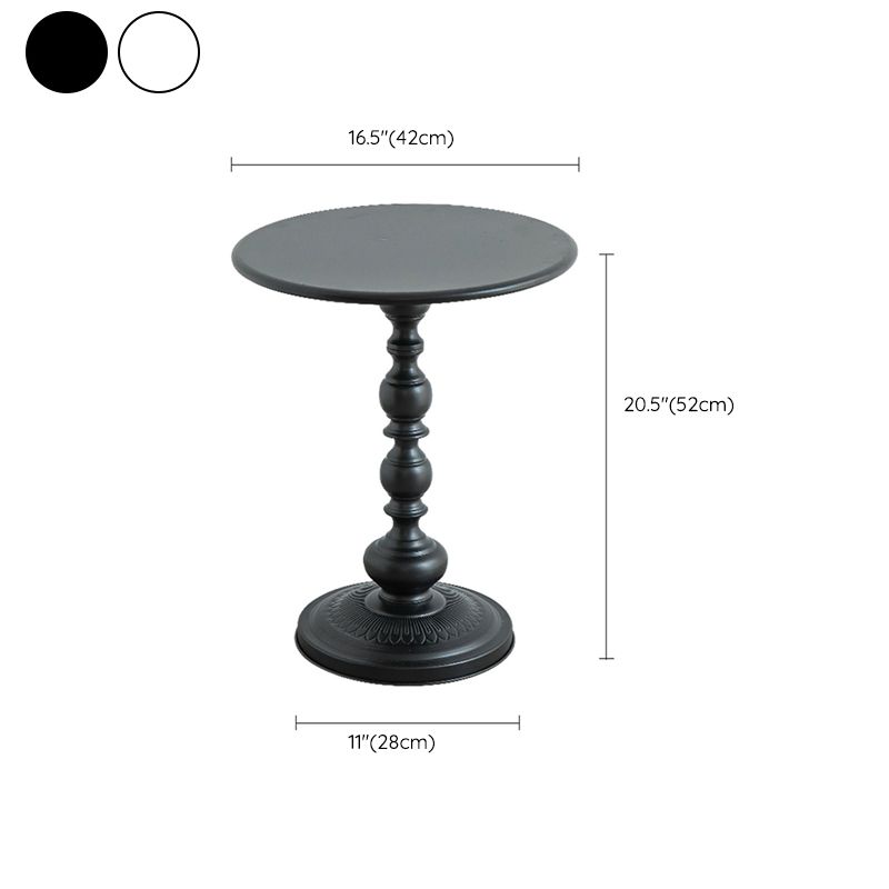16.5" W x 16.5" D x 20.5" H Sofa Side Accent Table Metal Pedestal End Table