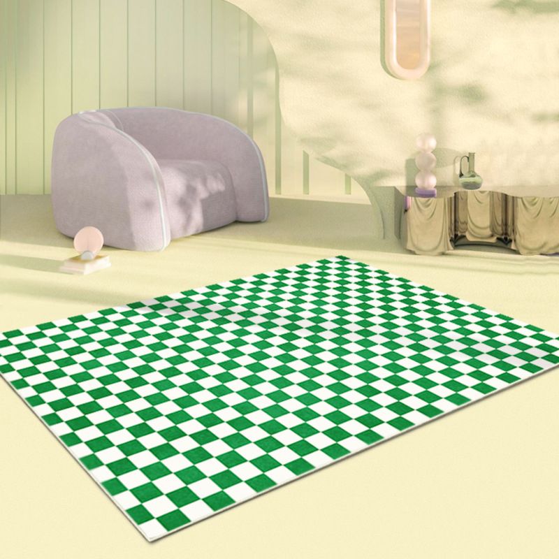 Green Modern Carpet Blending Lattice Carpet Stain Resistant Carpet for Living Room