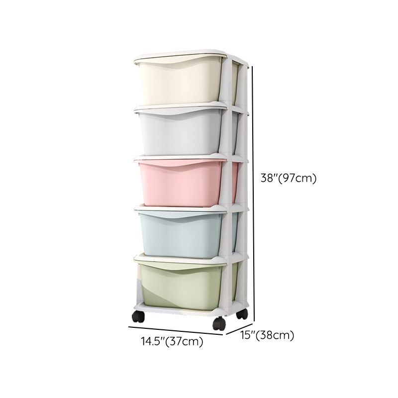 5-Drawer Storage Cabinet Contemporary Plastic Wardrobe Armoire