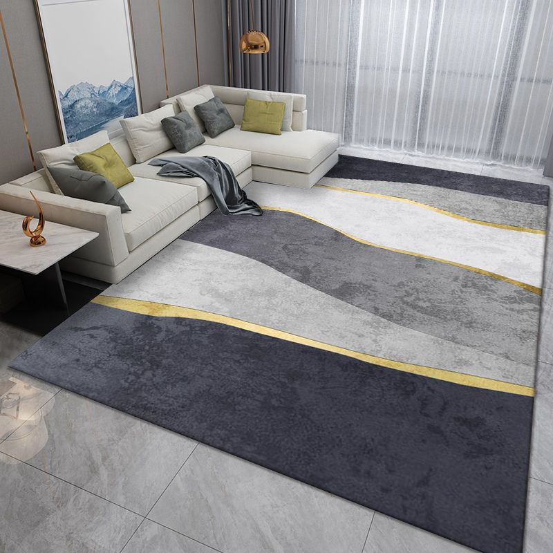 Pink Modern Rug Polyester Irregular Color Lump Rug Washable Rug for Living Room