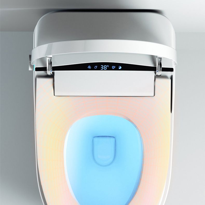 White Elongated Floor Mount Bidet Stain Resistant Floor Standing Bidet with Heated Seat