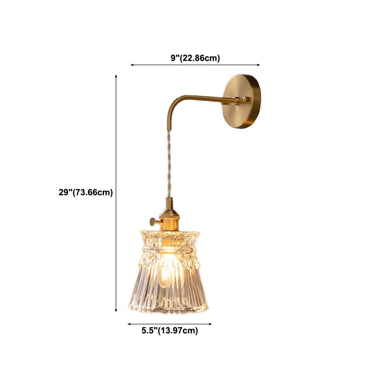 1-Light Wall Sconces Modern Glass Sconce Light Fixture for Bedroom