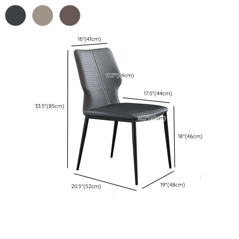 Industrial Style Chair Dining Armless Chair for Kitchen with Metal Legs