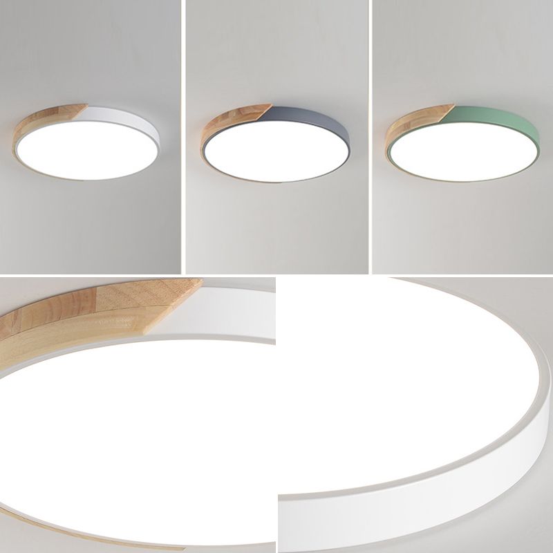 Plafonnier LED Style Macron avec cadre en métal et bois, plafonnier encastré pour salon