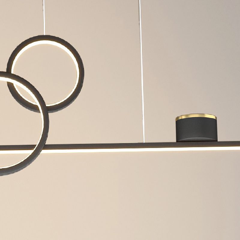 Nordic Metal Island Light Geométrico 39.5 "de ancho Multi Light Island Colgante para comedor