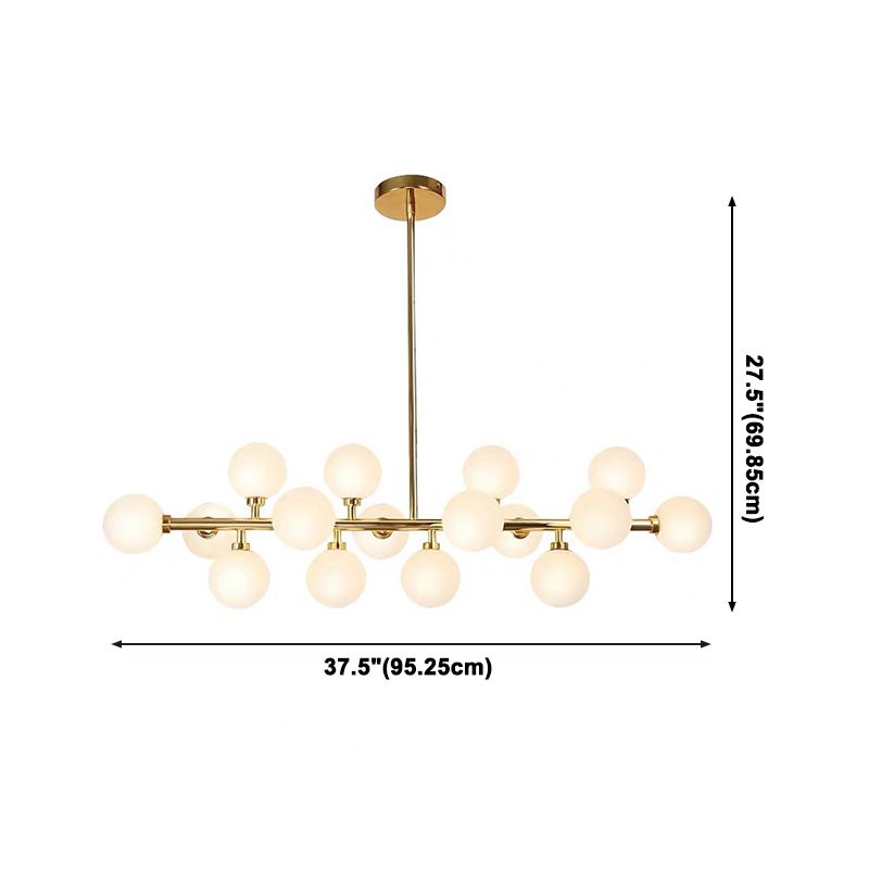 Modern Dining Chandelier Light Round Glass Shade Ceiling Hanging Light