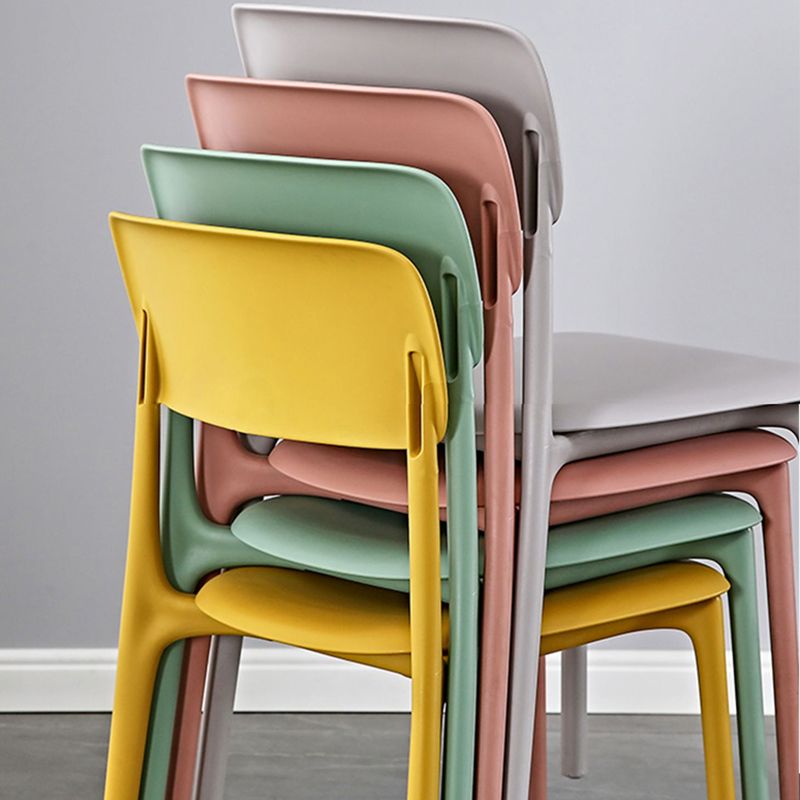 Plastic Modern Contemporary Kitchen Chair Armless Open Back Dining Room Chair