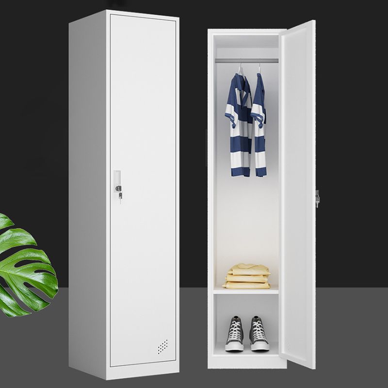 Hinged Wardrobe Armoire Contemporary Metal Storage Cabinet for Home