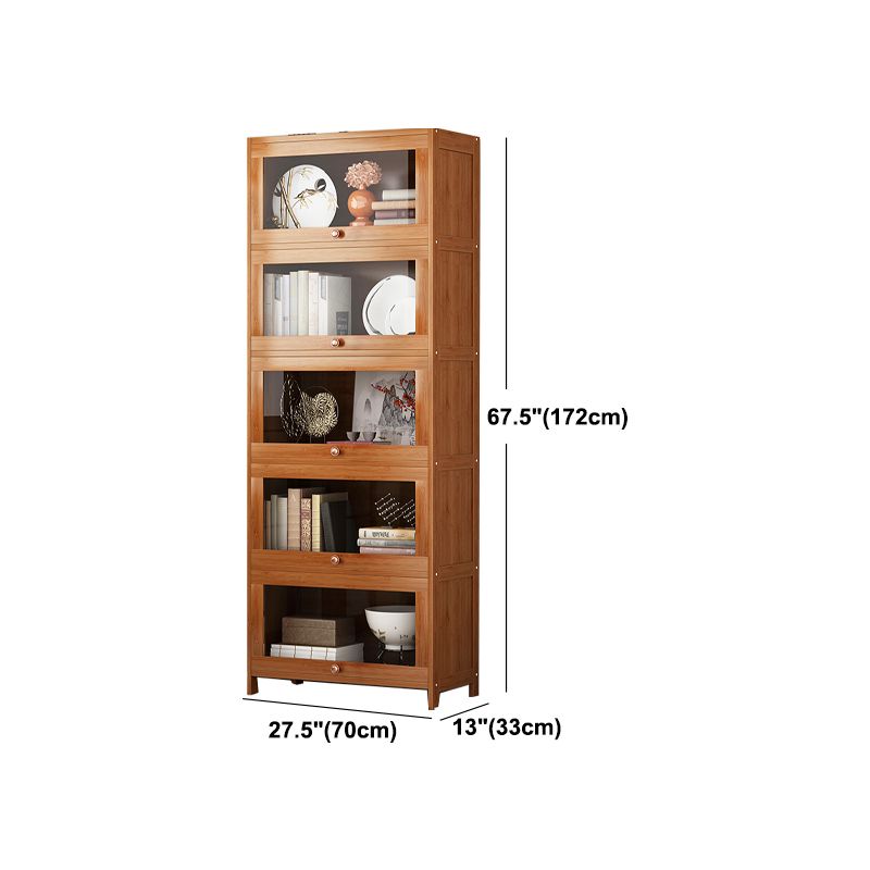 Bookcase standard moderni marrone libreria in legno fabbricato con porta per la casa