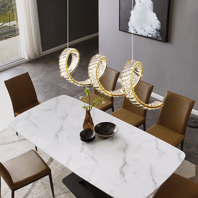 Modernism Single Black/Golden Kitchen Island Lighting LED Ceiling Light