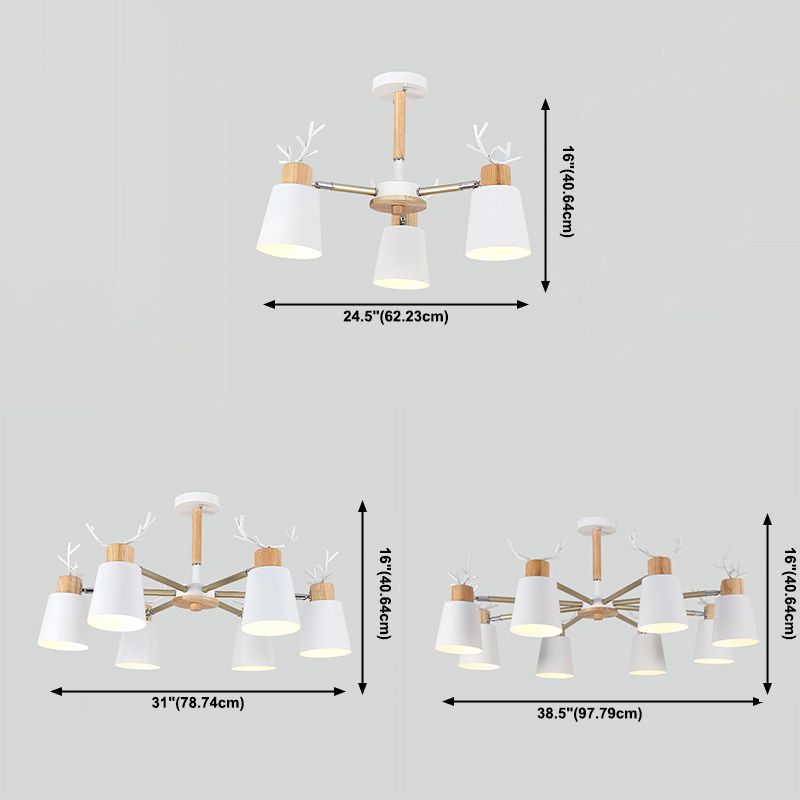 Moderne kreative makkaron Anhänger helle hölzerne geometrische Hanglampe mit Schmiedeeisenschatten